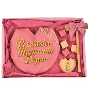 Pembe Kalp Pinyata Çikolata Büyük Kutu